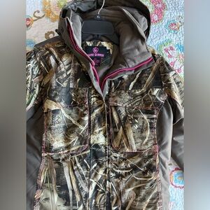 Game Winner Camo Jacket with Pink Trim